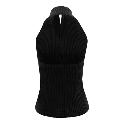 zip knit halter top (FINAL SALE)