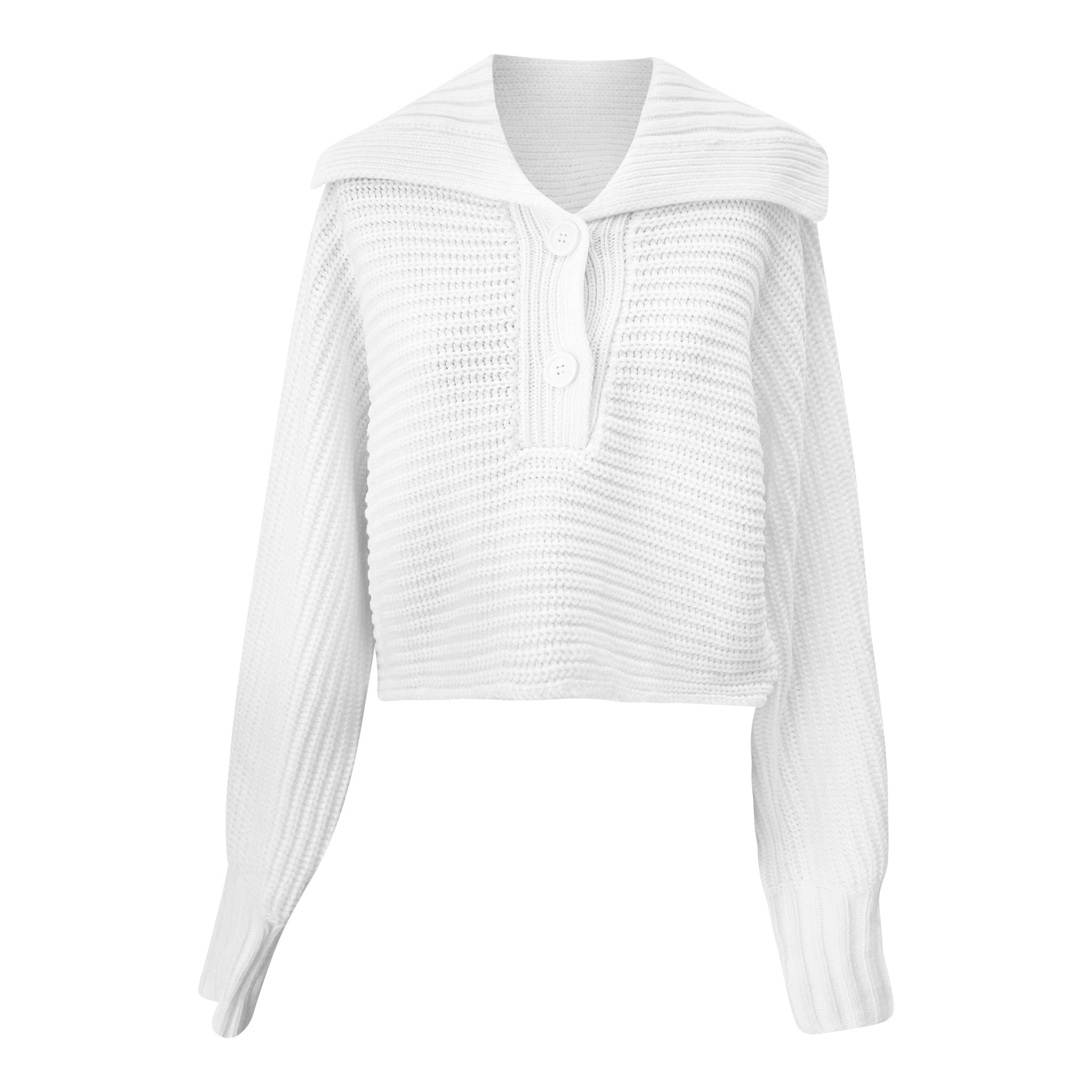 ribbed button sweater